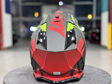 Шлем кроссовый HETOSHI XD1-51 цв. Черно-серо-красно-желтый матовый р. XL 