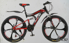 Велосипед 26&quot; TRIOBLADE (литые обода 6 ЛУЧЕЙ,дисковый тормоз,21ск) ЧЕРНО-КРАСНЫЙ