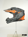Шлем кроссовый HETOSHI OF836 EXOSS CROSS PRO MX289 цв.Черно-серо-оранжевый Матовый р.M