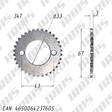 Звезда вала ГРМ 157FMI, 161FMJ, 166FMM (CB125-250) 34T
